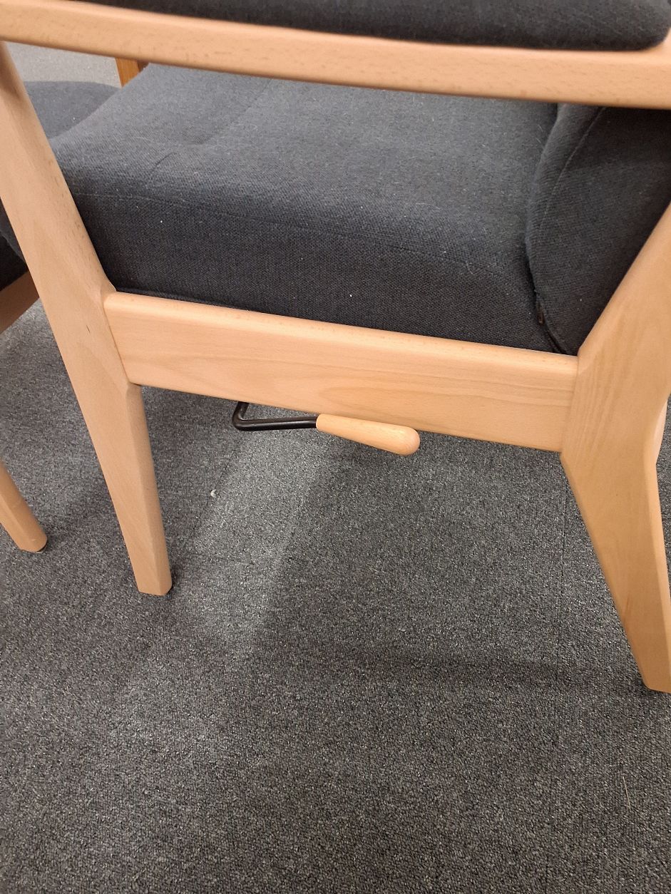 Lænestol med indstillinger og skammel